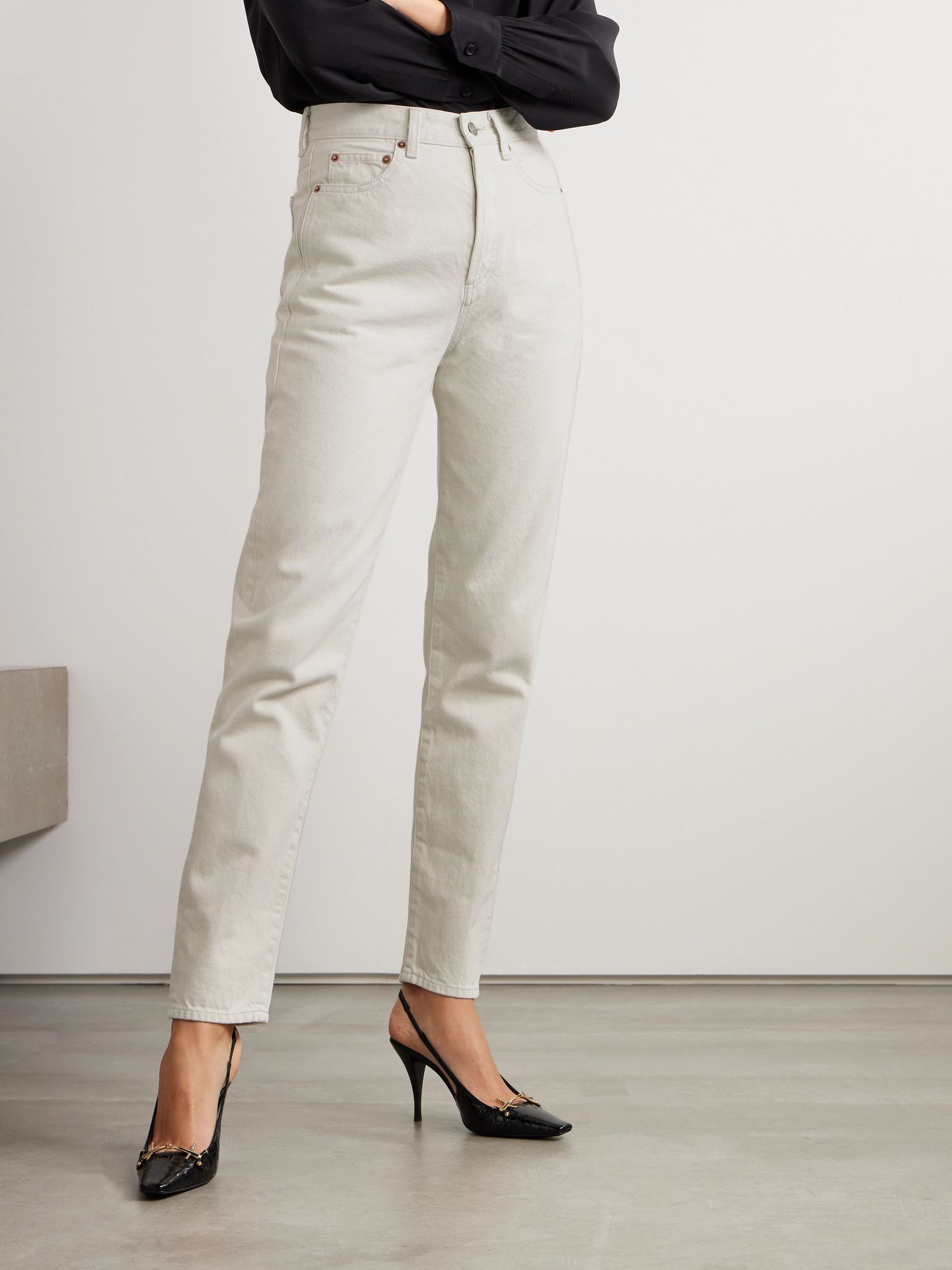 High-rise slim-leg jeans White - 3