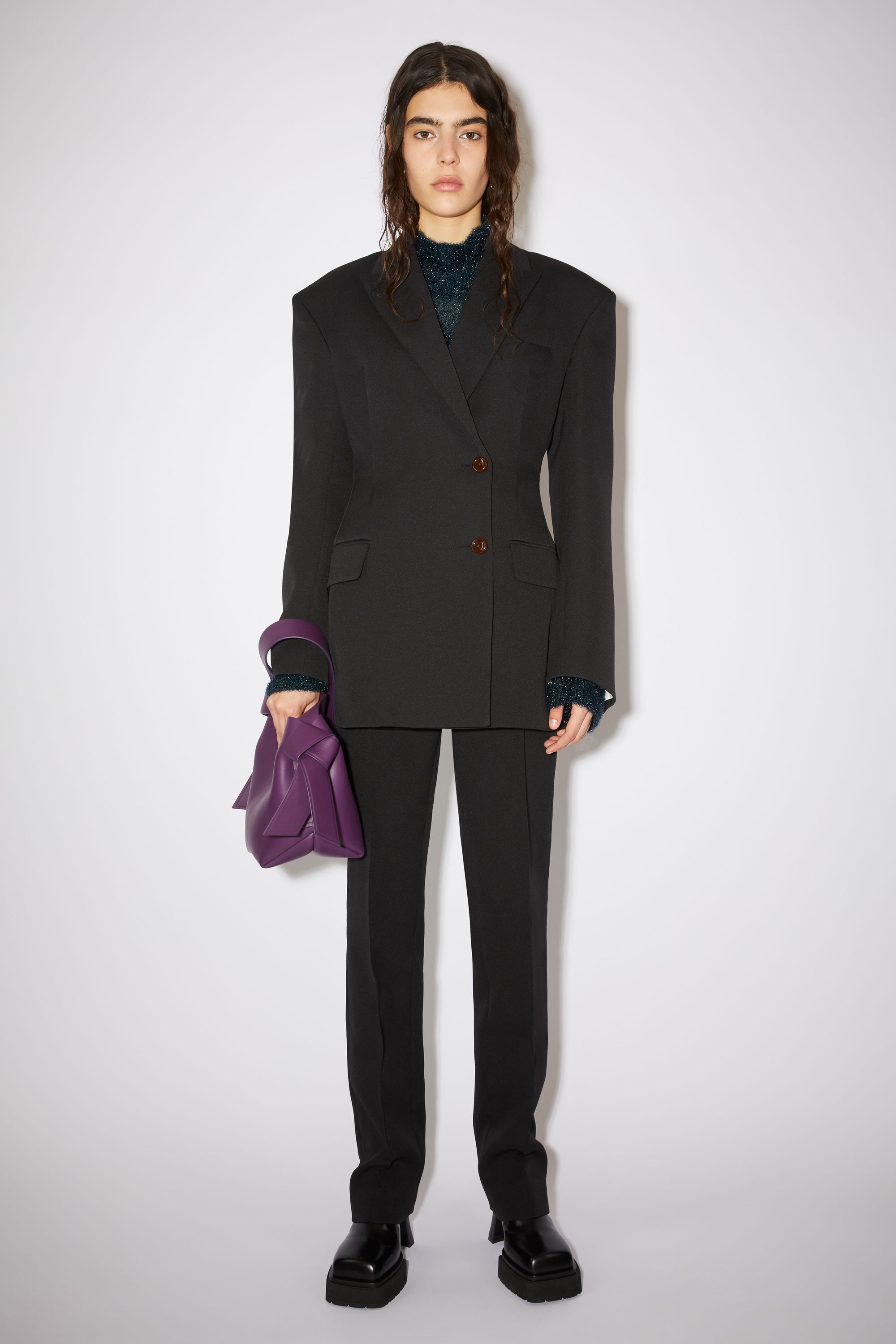 Double-breasted suit jacket - Black - 2
