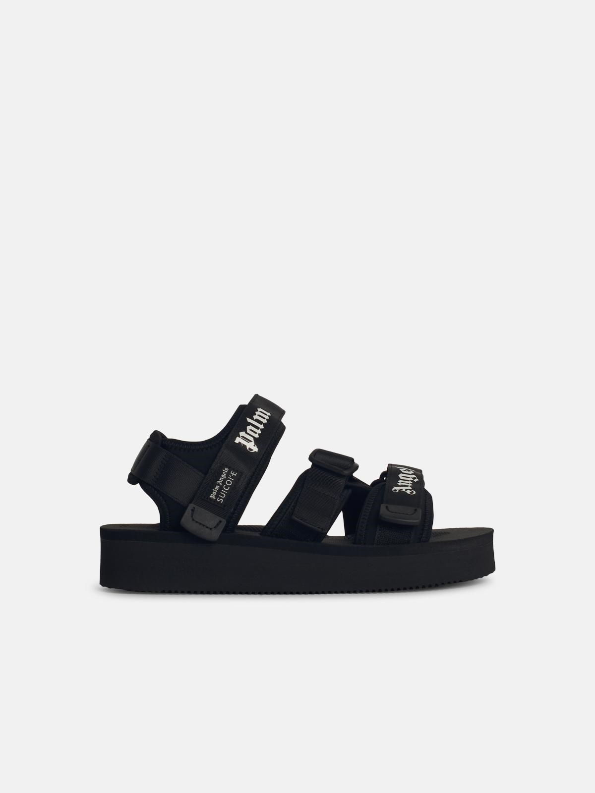 'KISEE' BLACK SYNTHETIC FIBRE SANDALS - 1