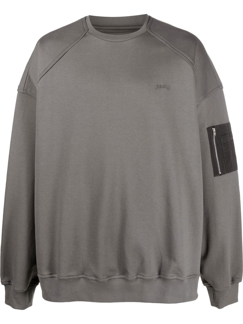 pocket-detail crew neck sweatshirt - 1