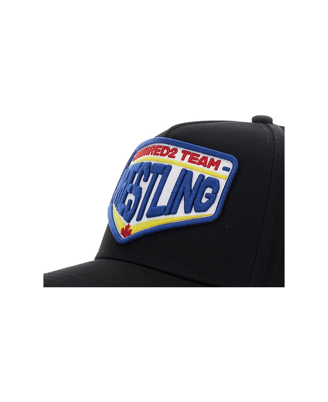 Black Baseball Cap With Maxi Print On The Front And Logo Lettering On The Rear In Cotton Man - 3