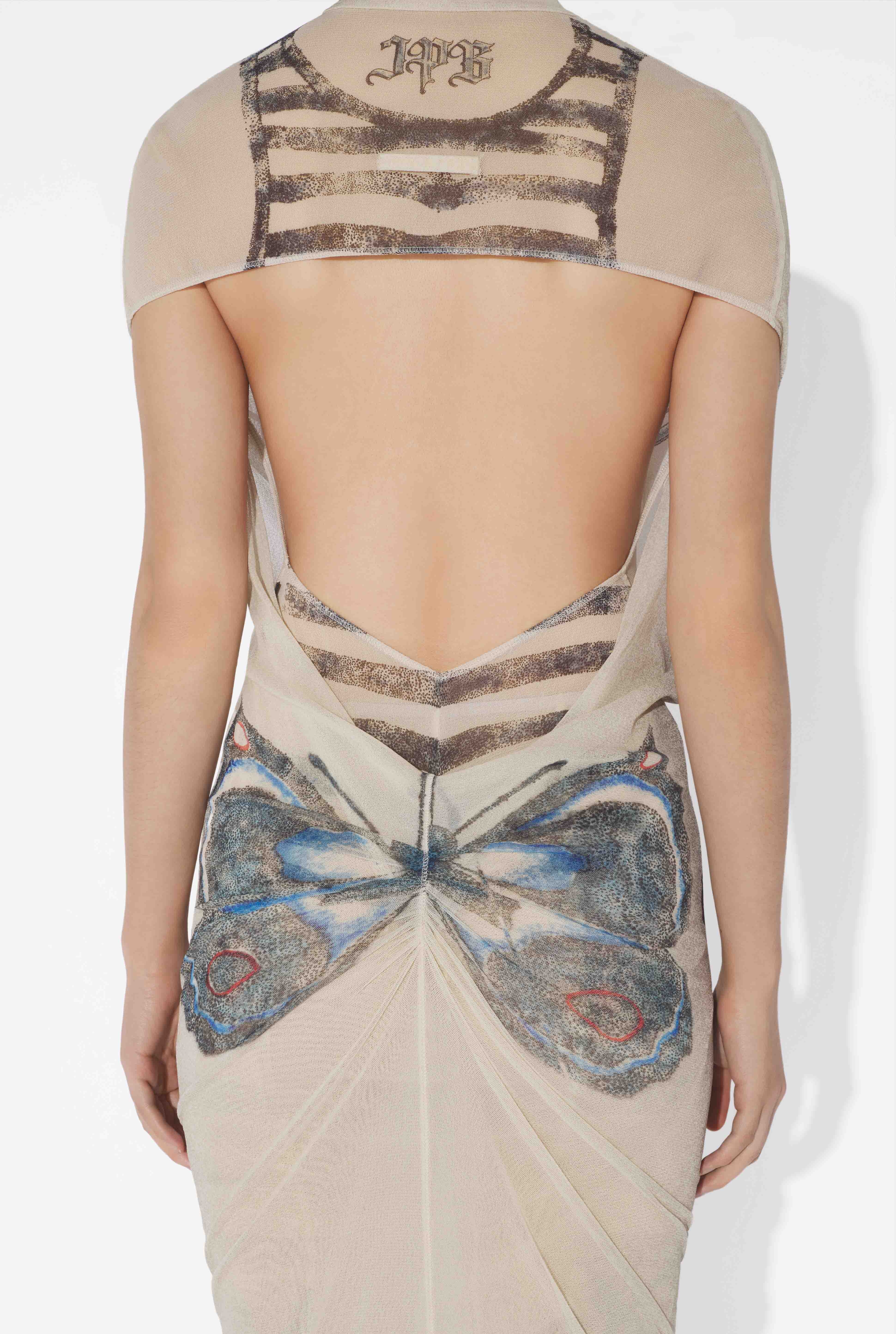 THE LONG “TATTOO ROSE AND BIRD” DRESS - 5