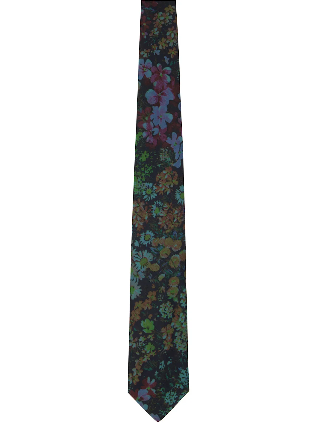 Navy & Green Floral Tie - 1