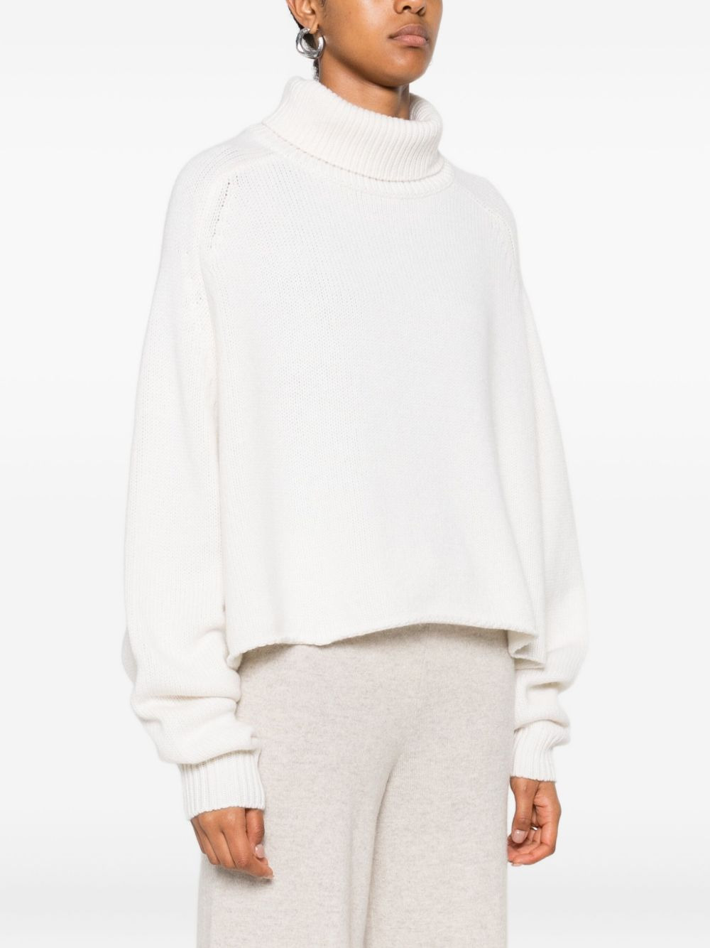 turtleneck cropped sweater - 3