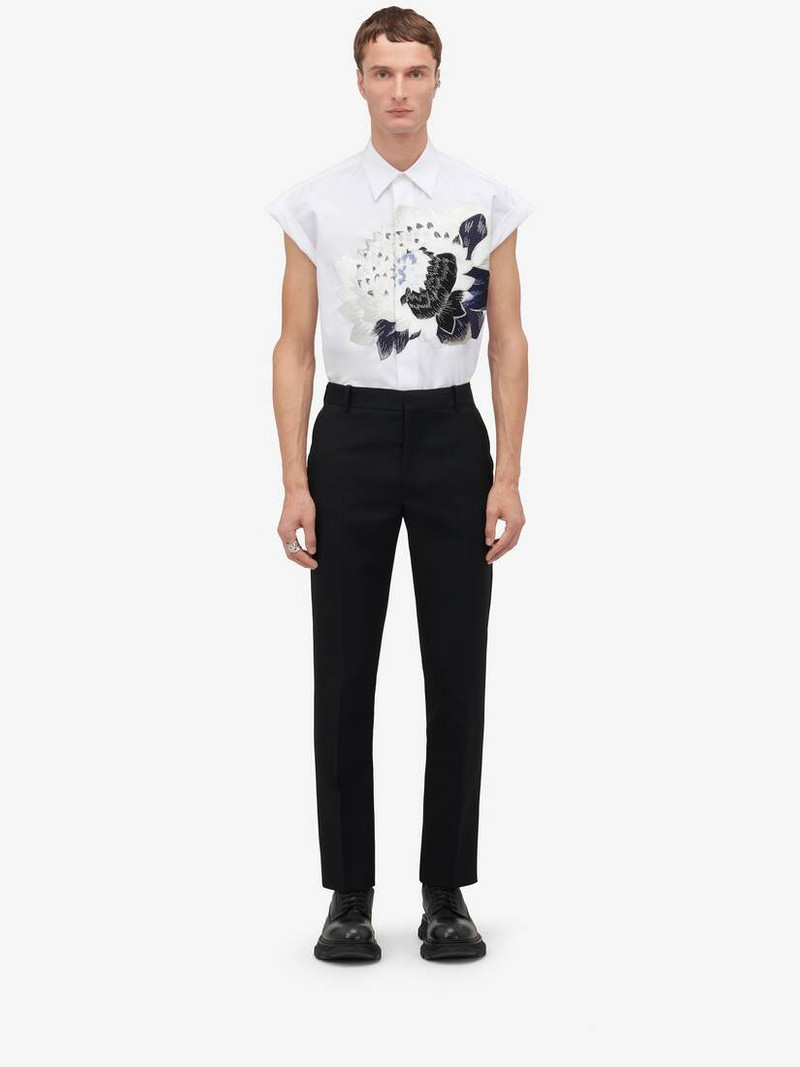 Alexander McQueen Men's Dutch Flower Sleeveless Shirt in Optic White outlook