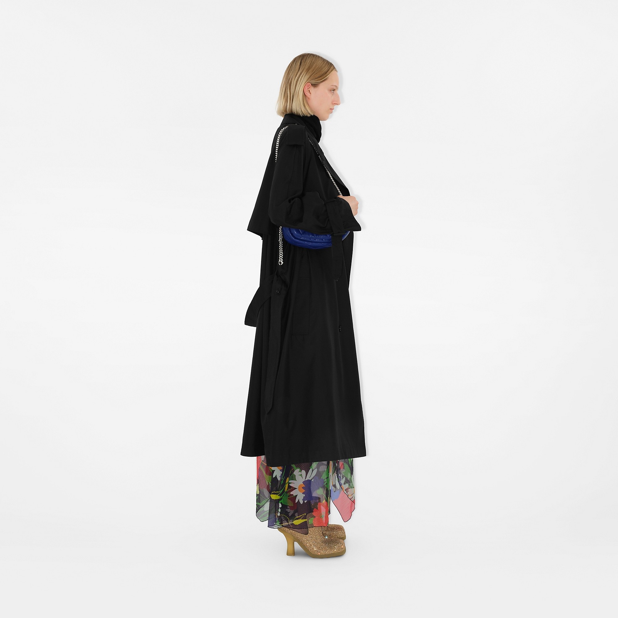 Long Silk Trench Coat - 3