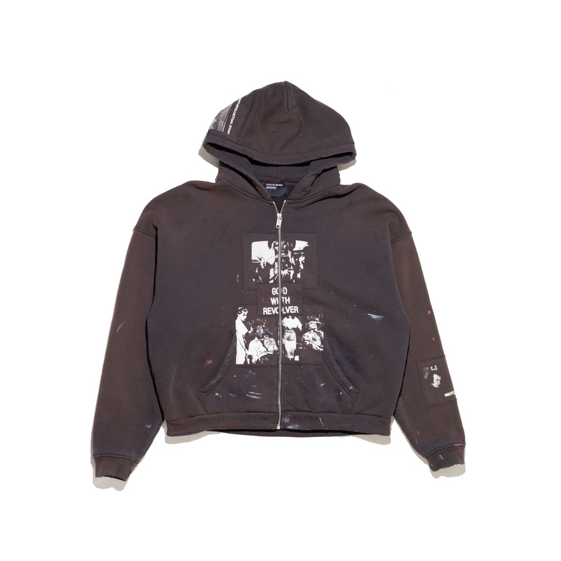 GOD WITH REVOLVER ZIP HOODIE 1