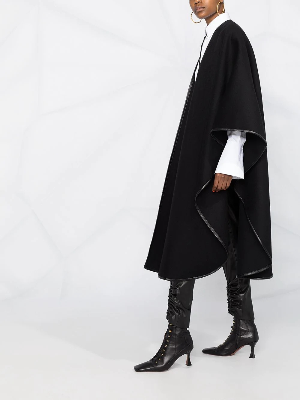 oversized poncho cape coat - 4