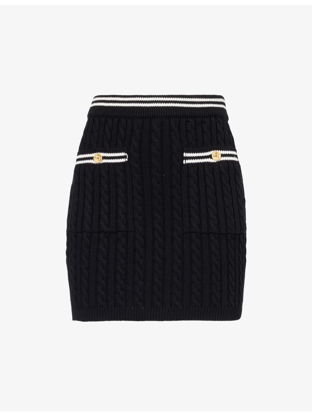 Cable-Knit Slim-Fit Cotton Mini Skirt - 1
