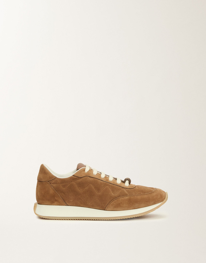 Quilted suede running shoes 1