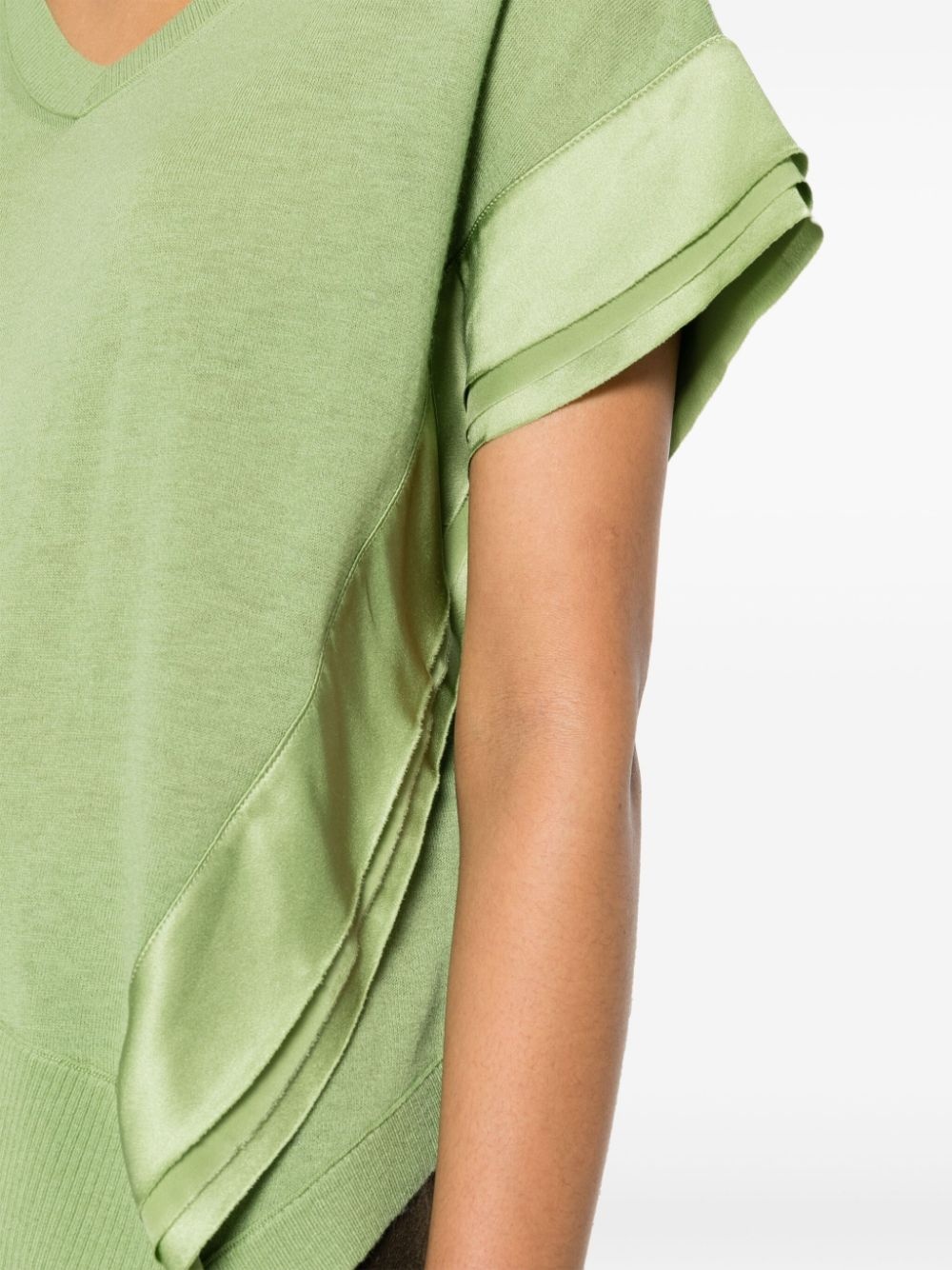 glossy-appliquÃ© short-sleeved knitted top - 5