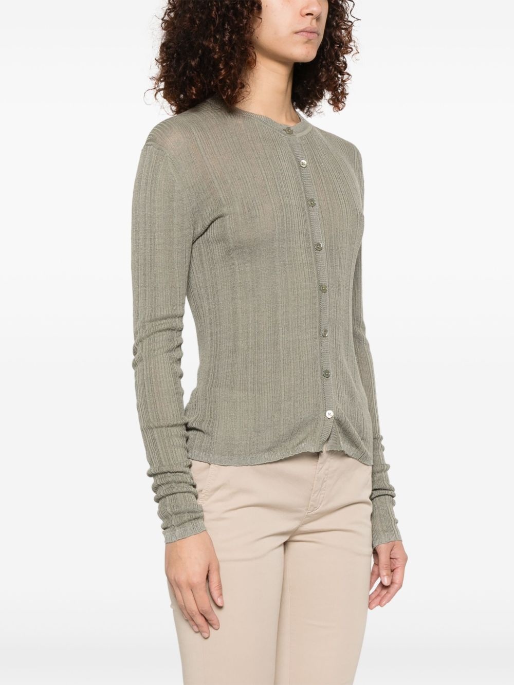 crew-neck cardigan - 3