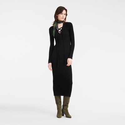 Longchamp Fitted long dress Black - Knit outlook