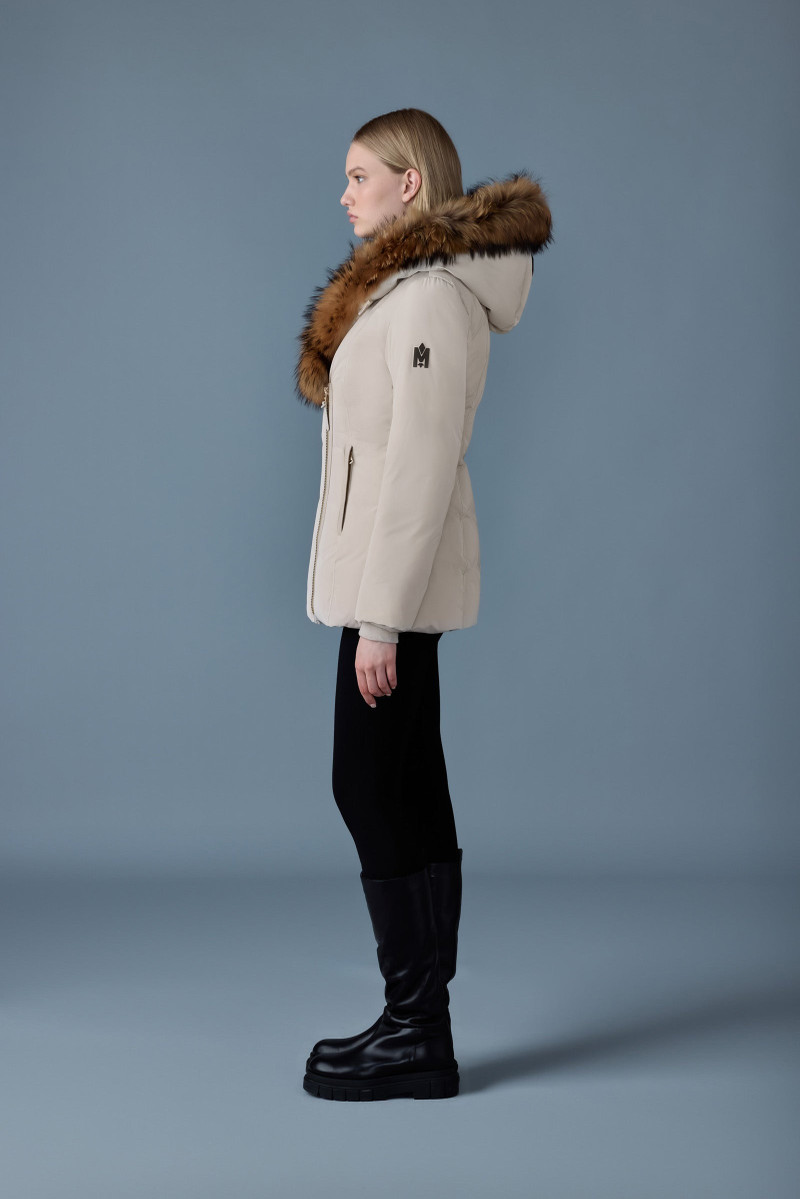 ADALI down coat with natural fur Signature Mackage Collar 3