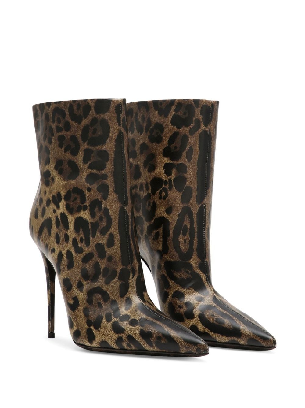105mm leopard-print leather boots - 2