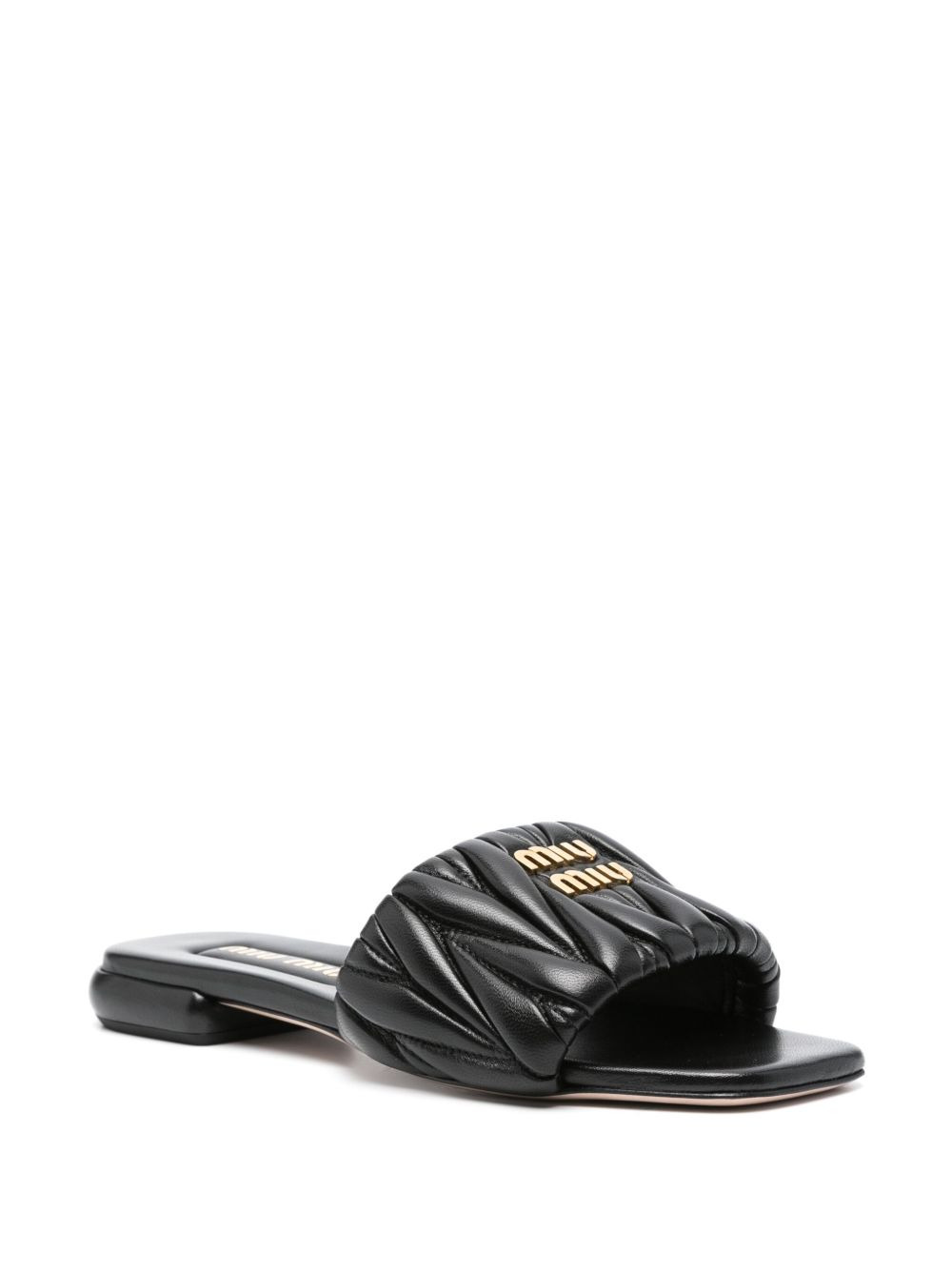 matelassé leather sandals - 2