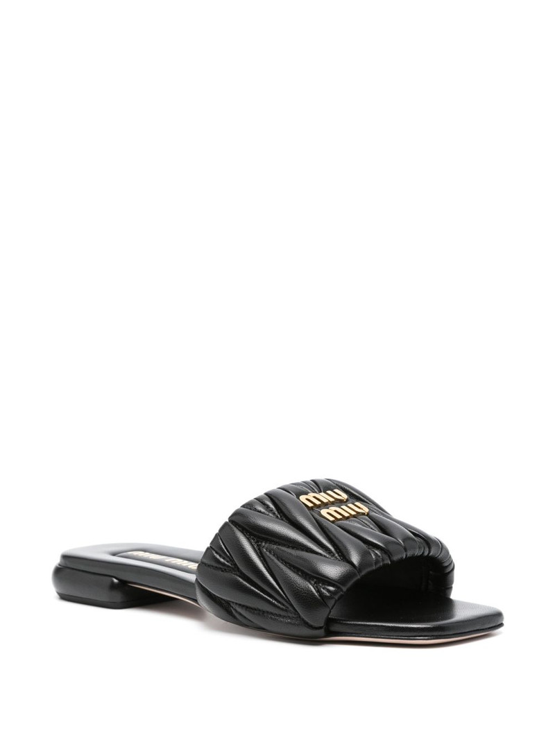 Miu Miu matelassé leather sandals outlook