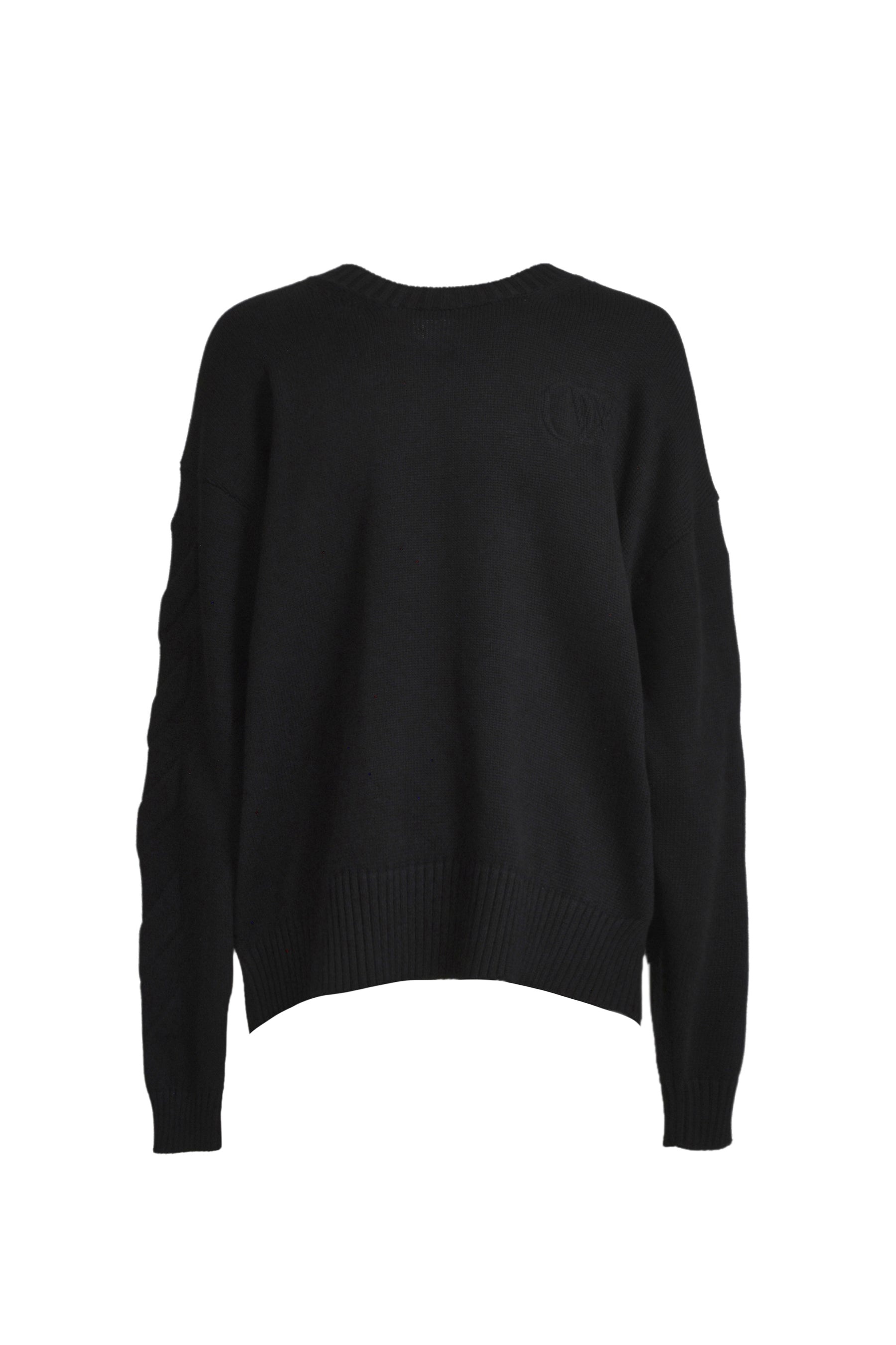 3D DIAG KNIT CREWNECK / BLK BLK - 1