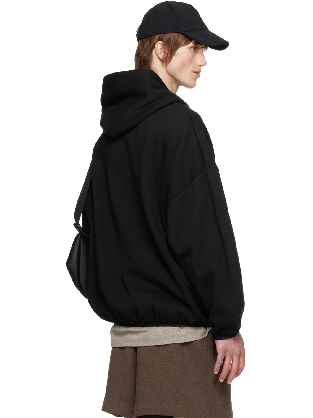 Black Elasticized Hoodie - 3