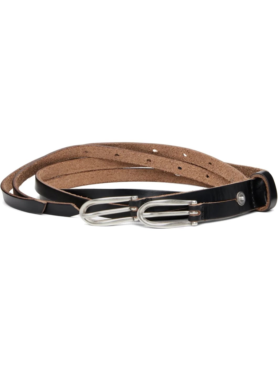 Black Twin Tongue Belt - 1