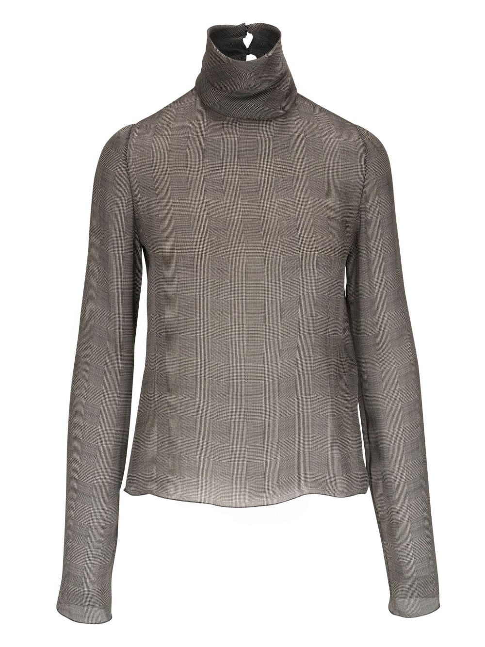 checked silk top - 1