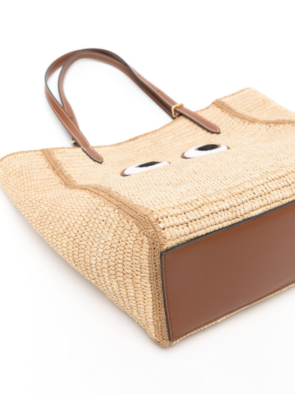 small Eyes raffia tote bag - 4