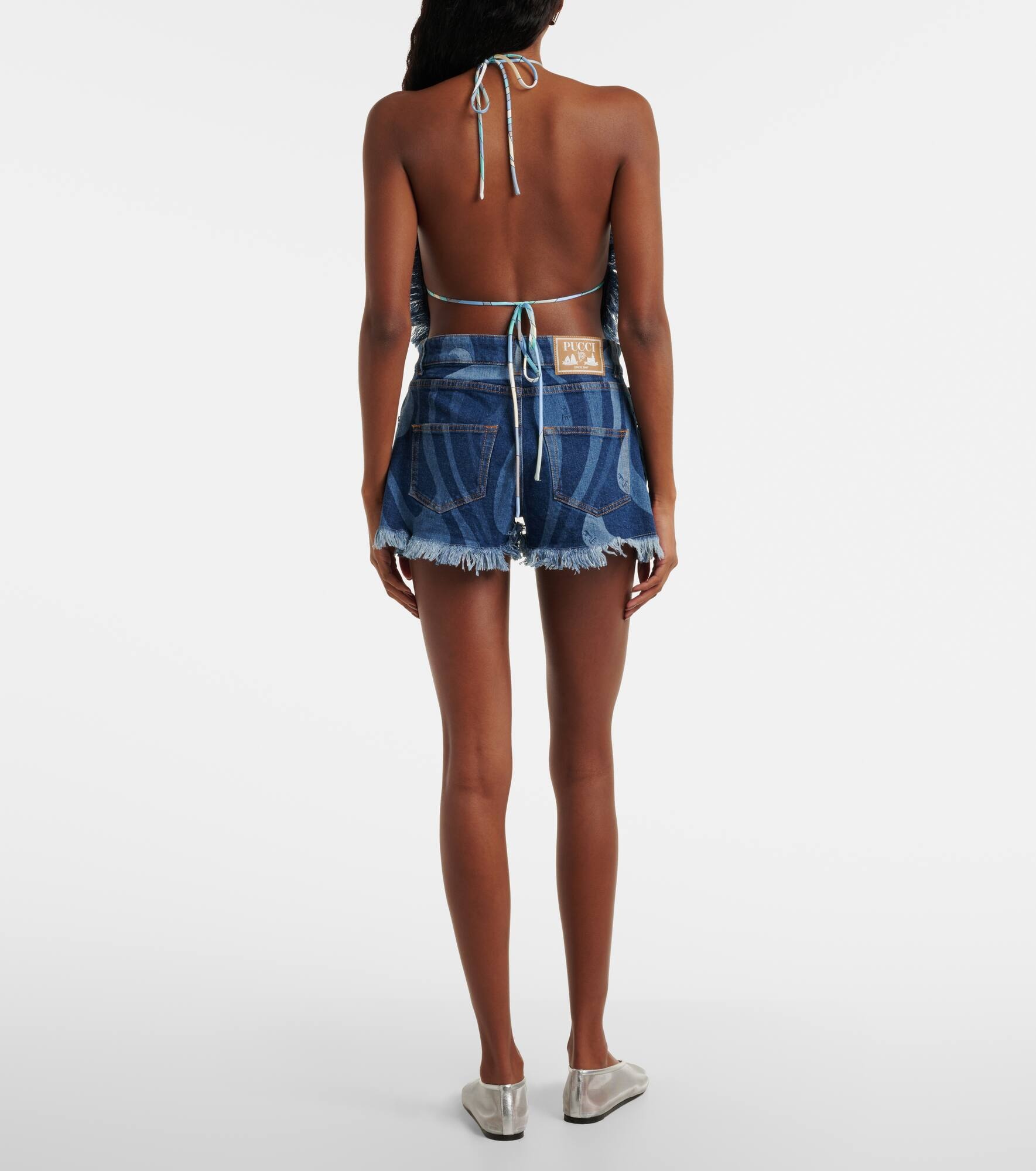 Marmo halterneck denim top - 3