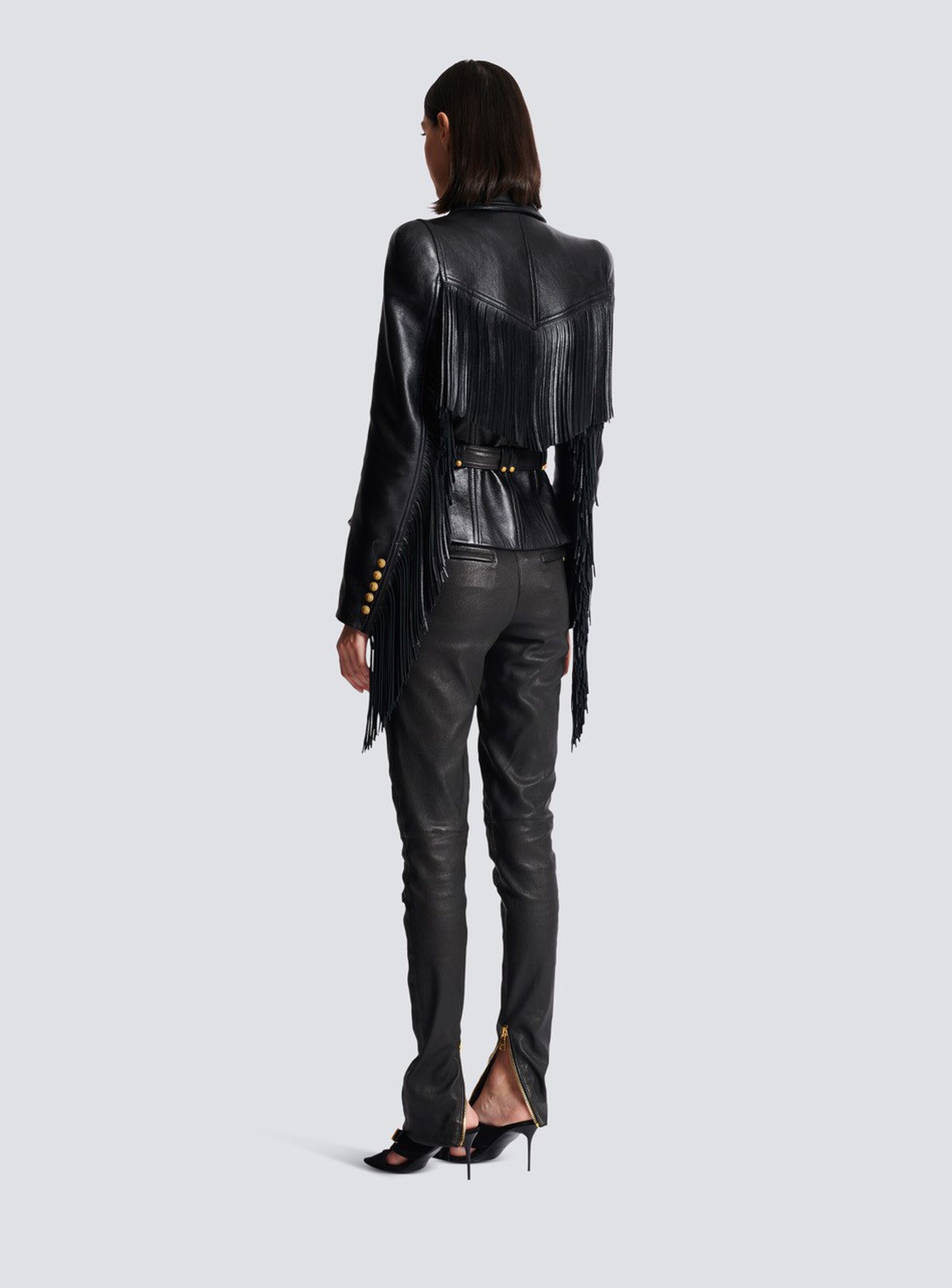 Jolie Madame fringed leather jacket - 4