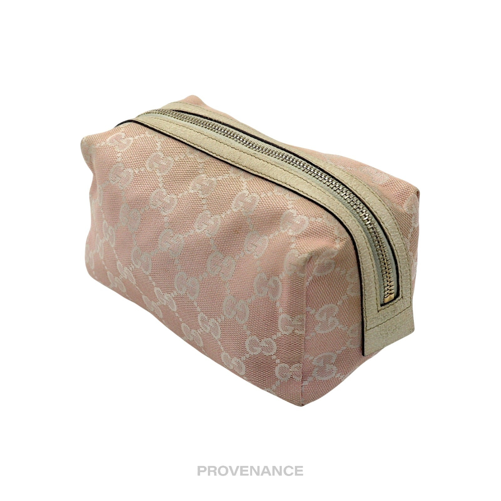 Gucci Cosmetic Pouch - Powder Pink GG Canvas Heart - 5