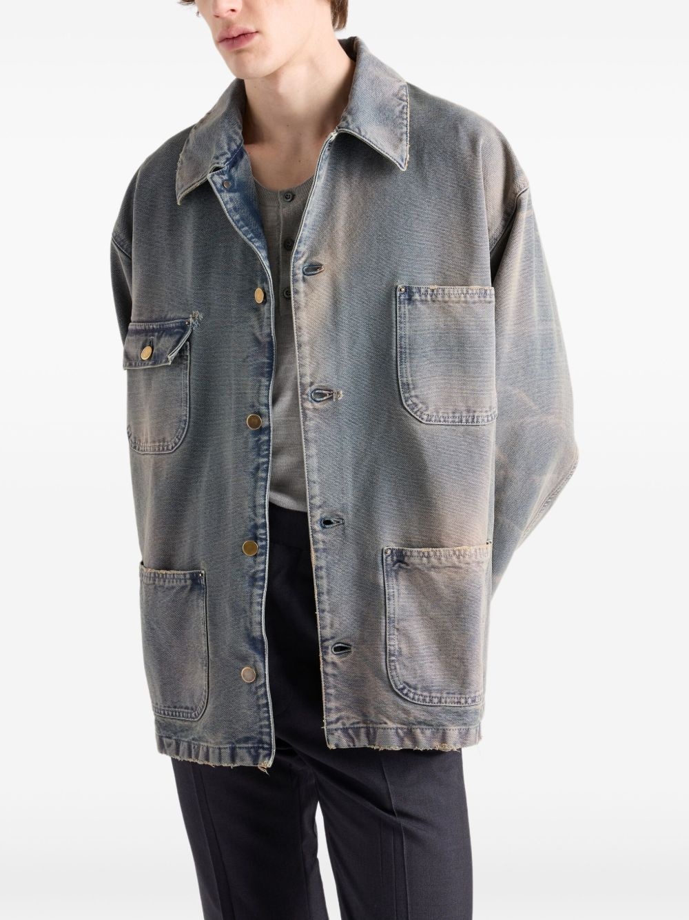 distressed-effect jacket - 3