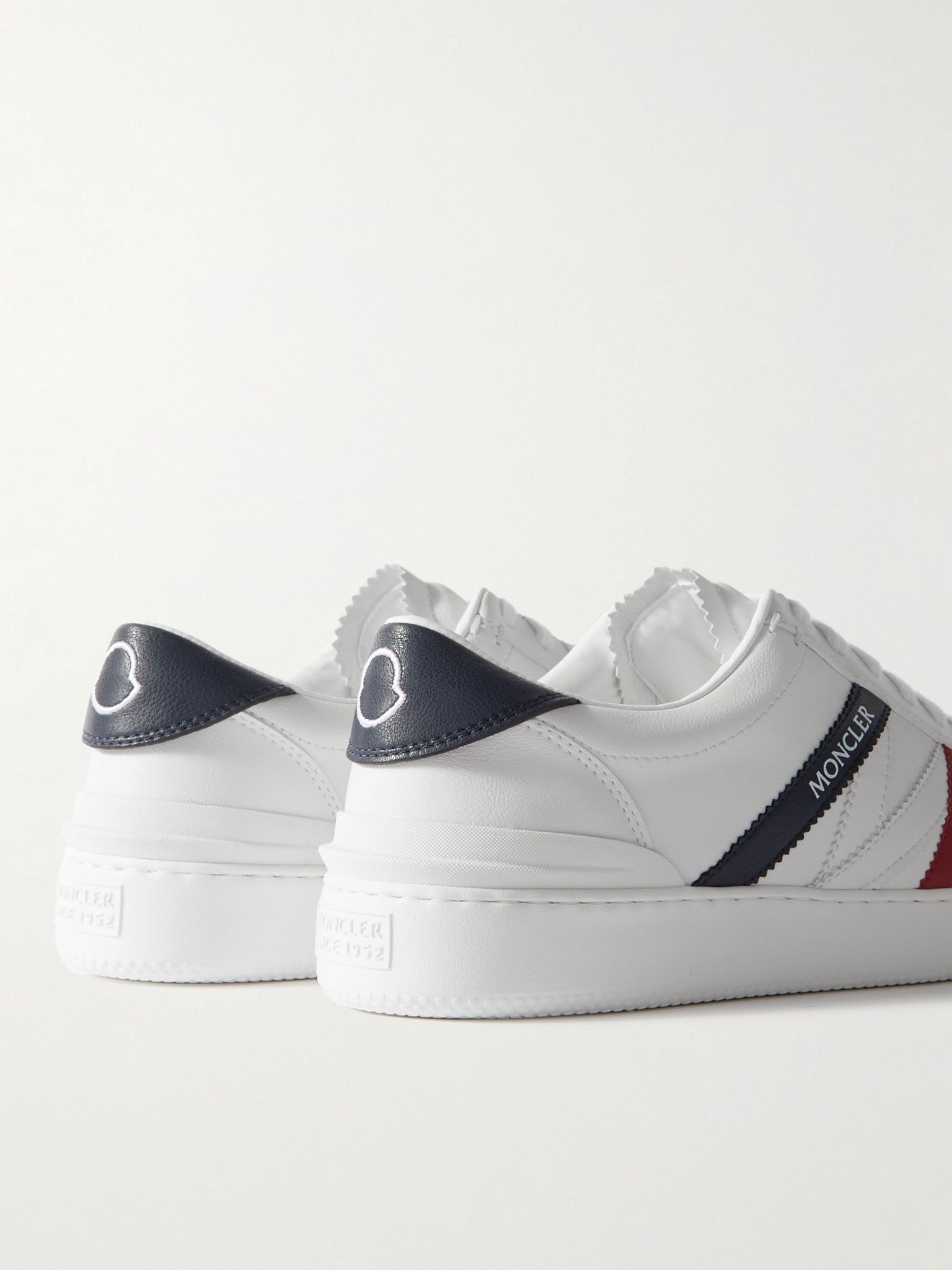 Monaco M Striped Leather Sneakers White - 5