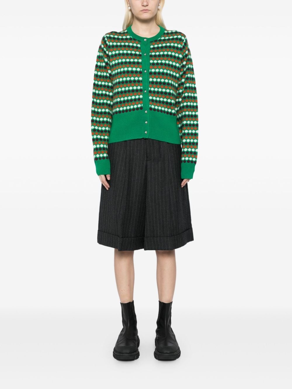 polka-dot cashmere cardigan - 2