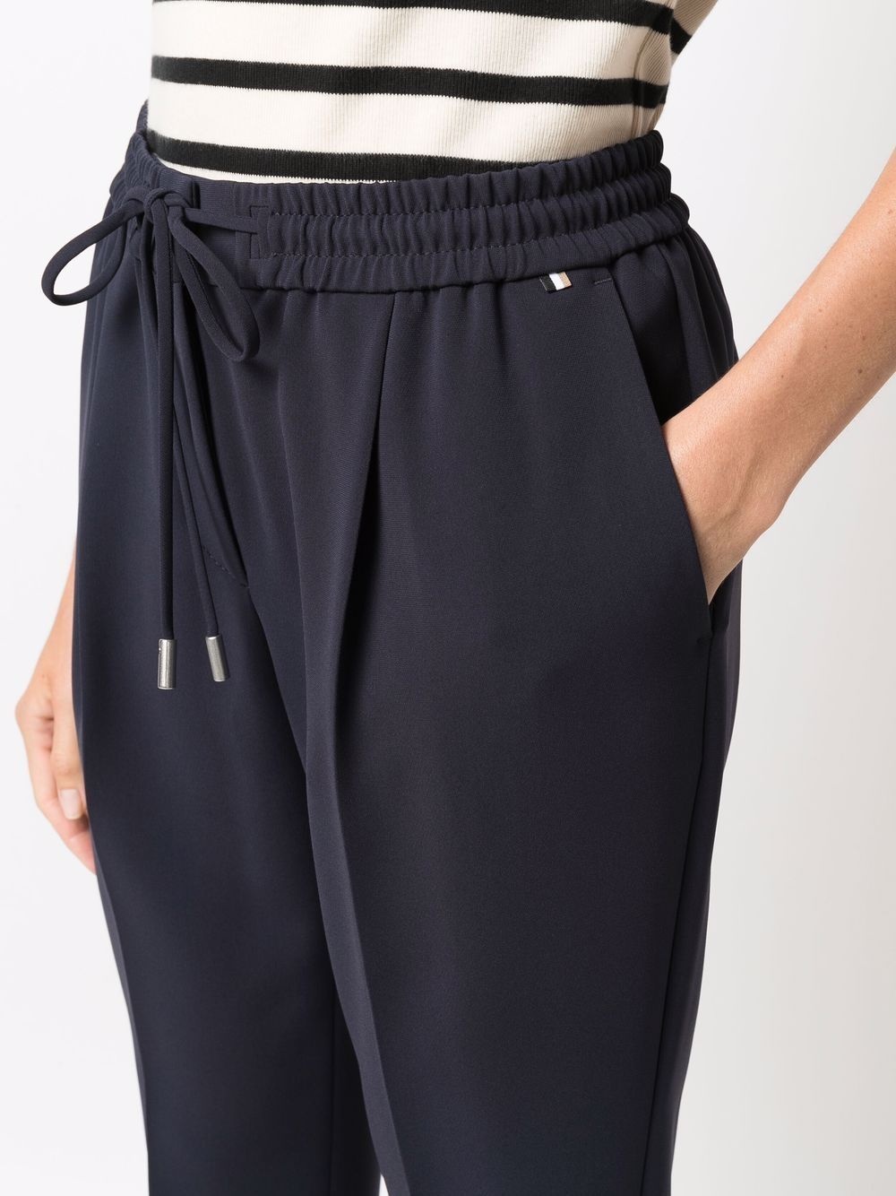 drawstring tapered trousers - 5