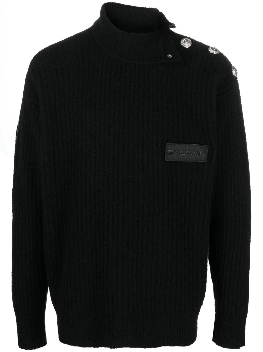 logo-patch roll neck jumper - 1