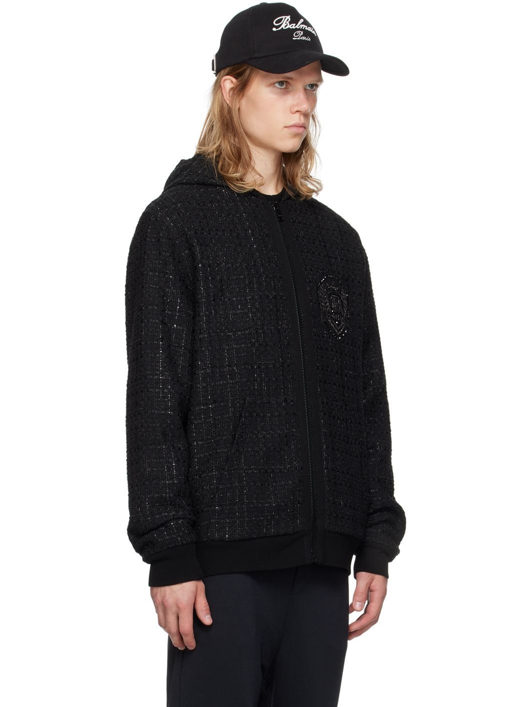 Black Tweed Hoodie - 2