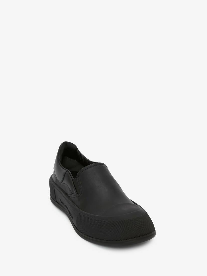Deck Skate Plimsoll in Black - 2