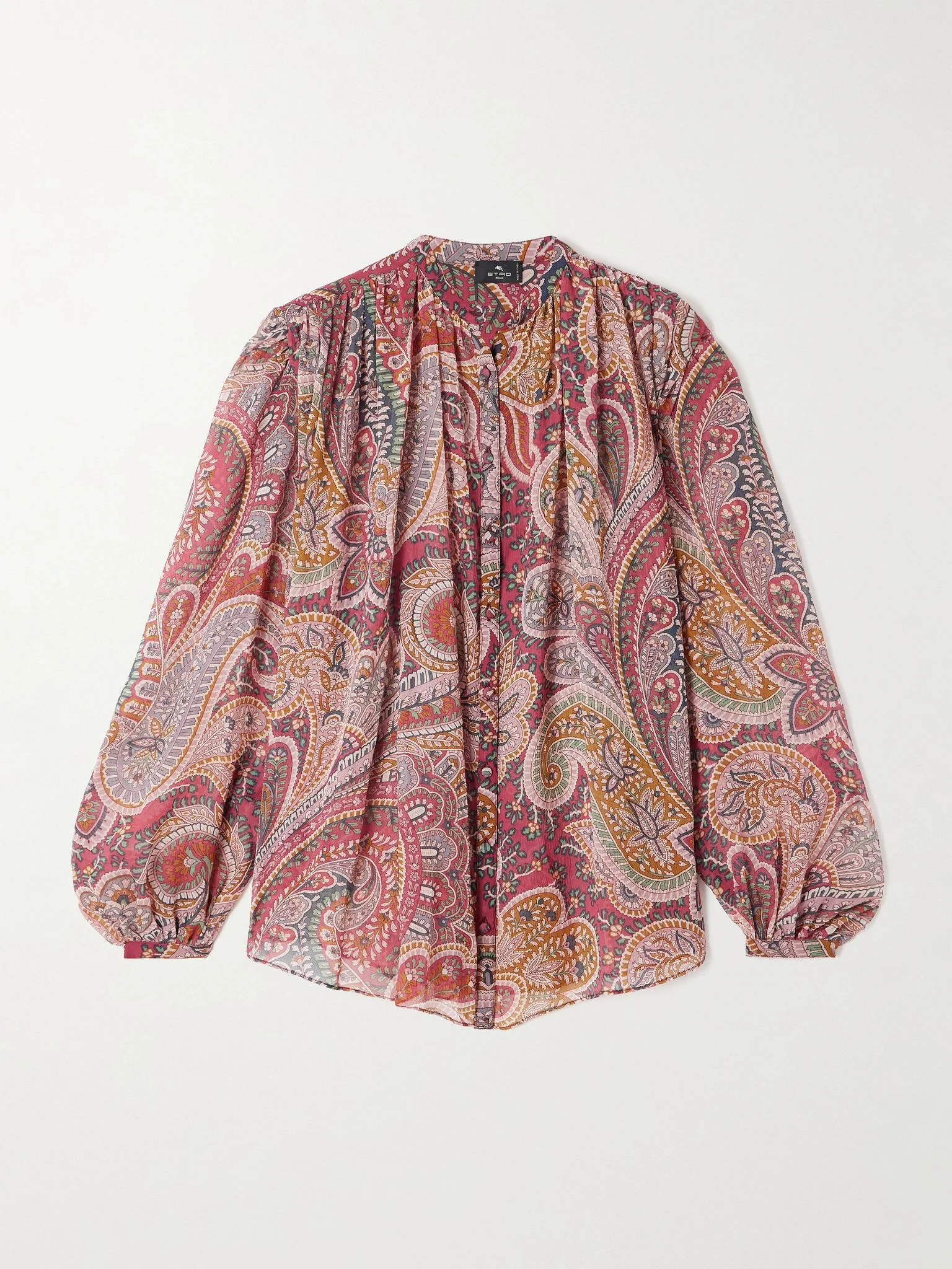 Paisley-print silk-crepon shirt Red - 1