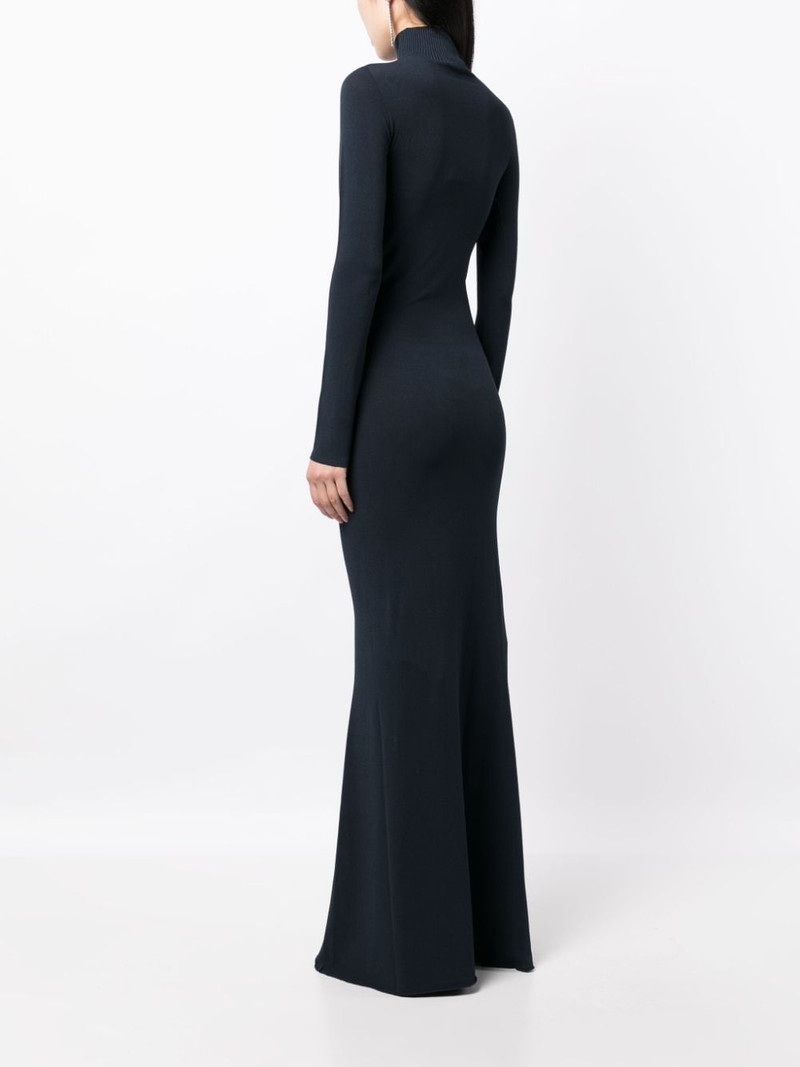 long-sleeve funnel-neck dress 4