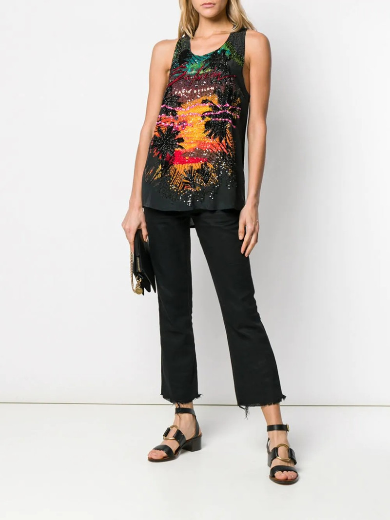 Balmain sequin embellished tank top outlook