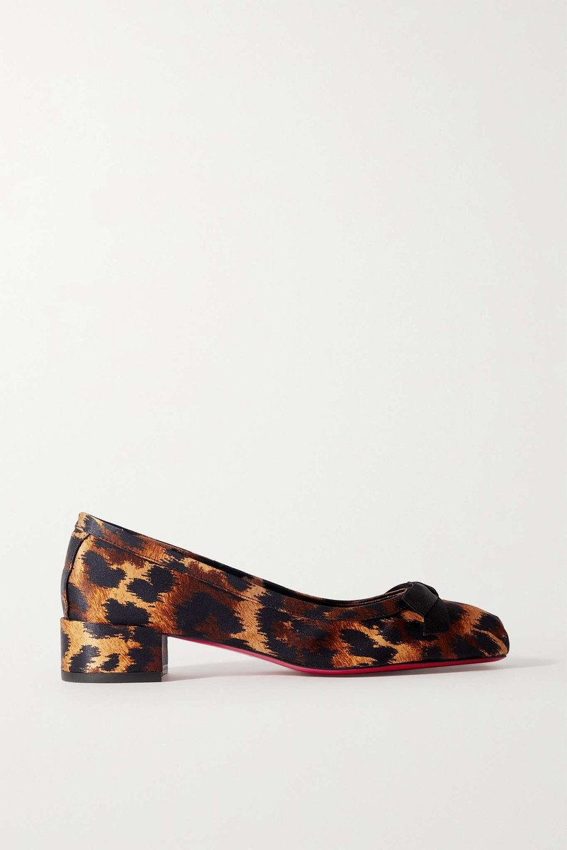 Mamadrague 35 bow-embellished leopard-print satin-crepe pumps - 1