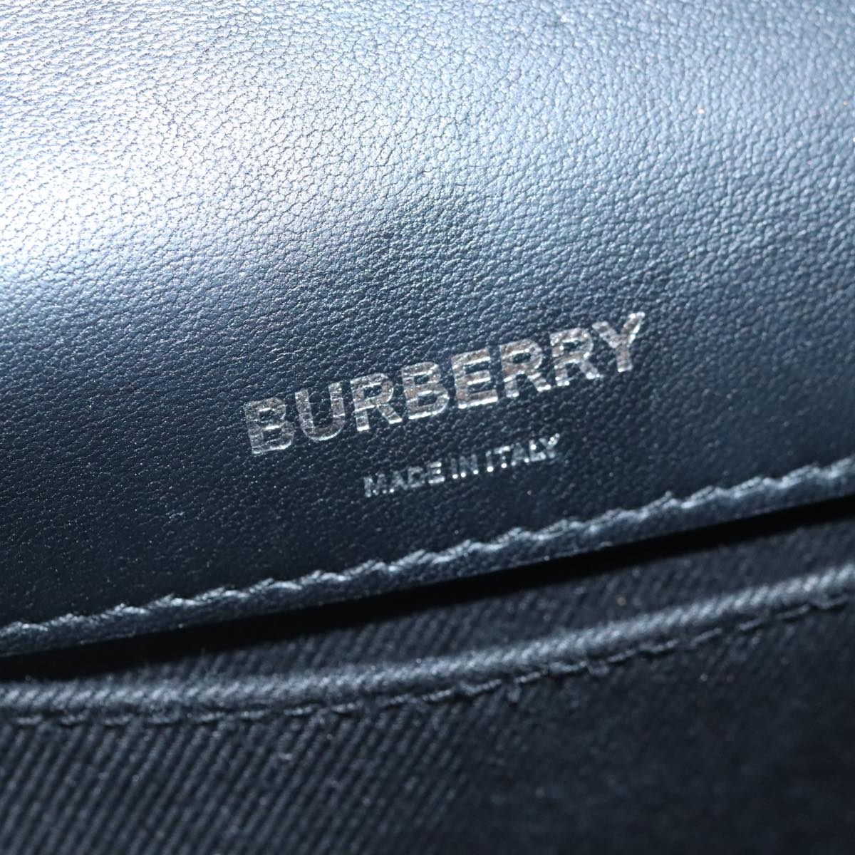 Burberry Chain Shoulder Bag Patent Leather Silver - 16