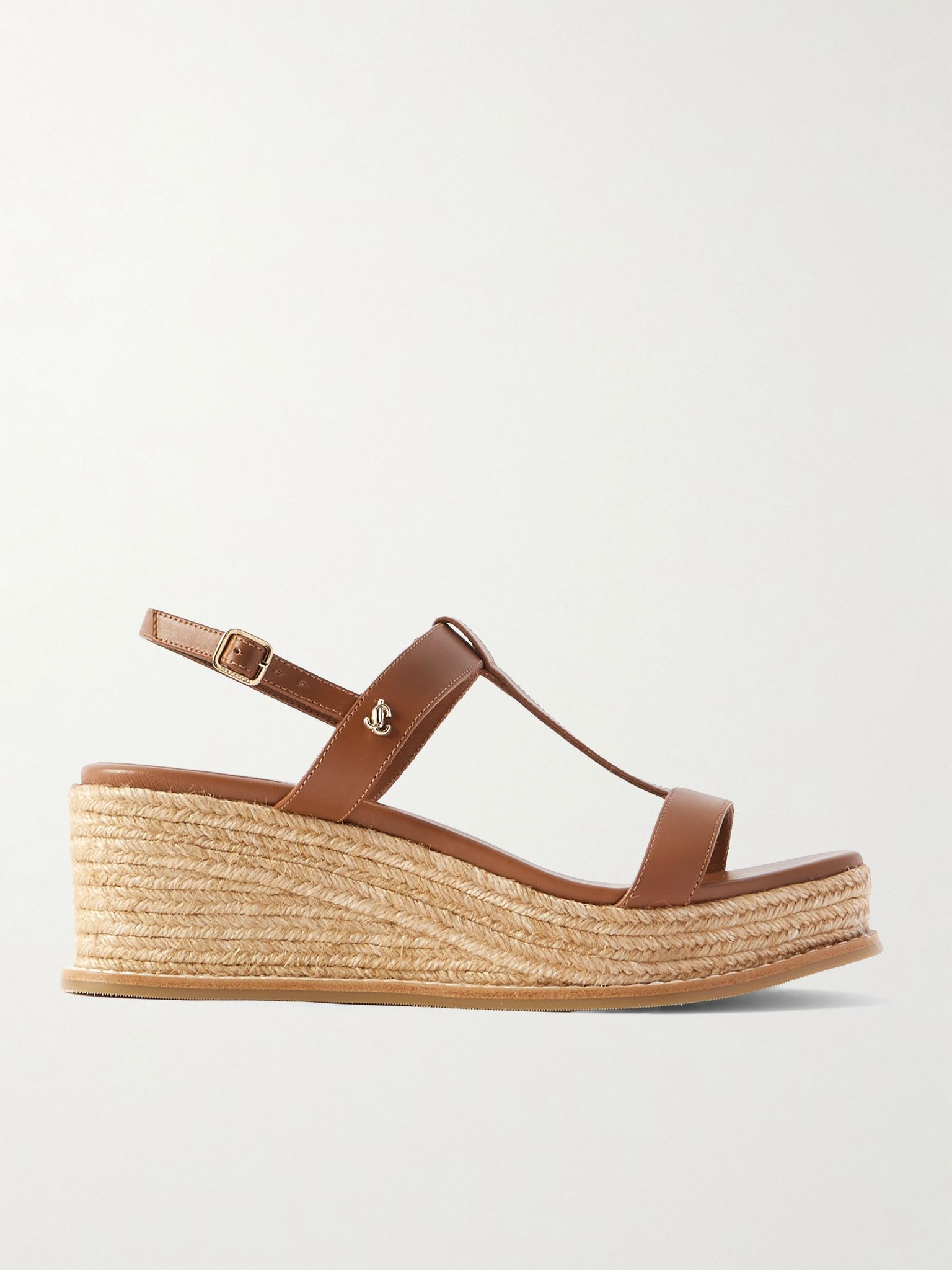 Theia 60 leather espadrilles wedge sandals Tan - 1