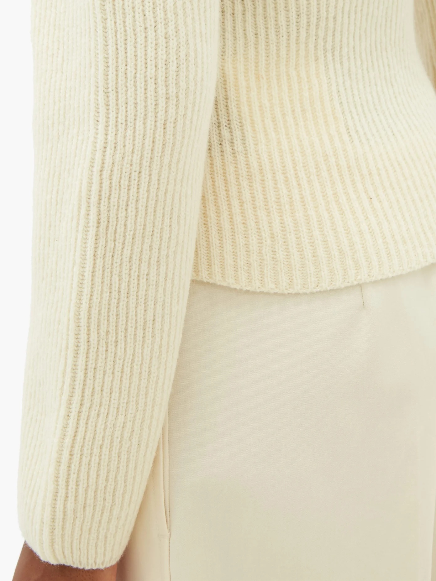 Balloon-sleeve ribbed wool sweater - 4