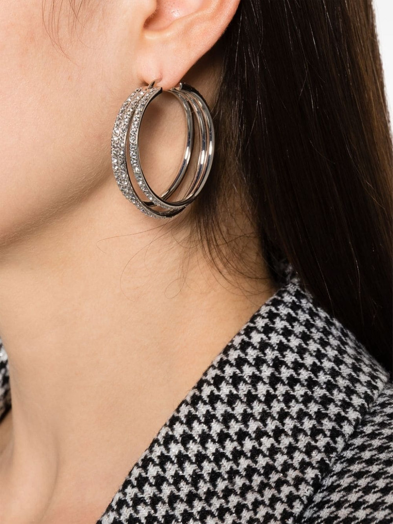 Amina Muaddi Vittoria crystal-embellished hoop earrings outlook