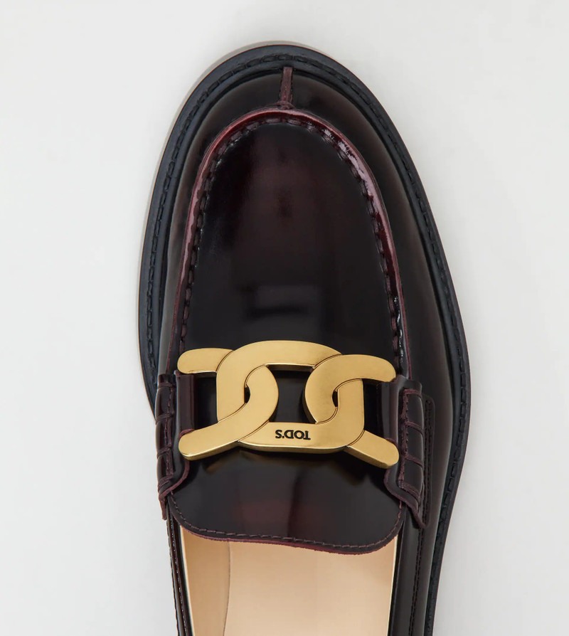 LOAFERS IN LEATHER - BURGUNDY 4