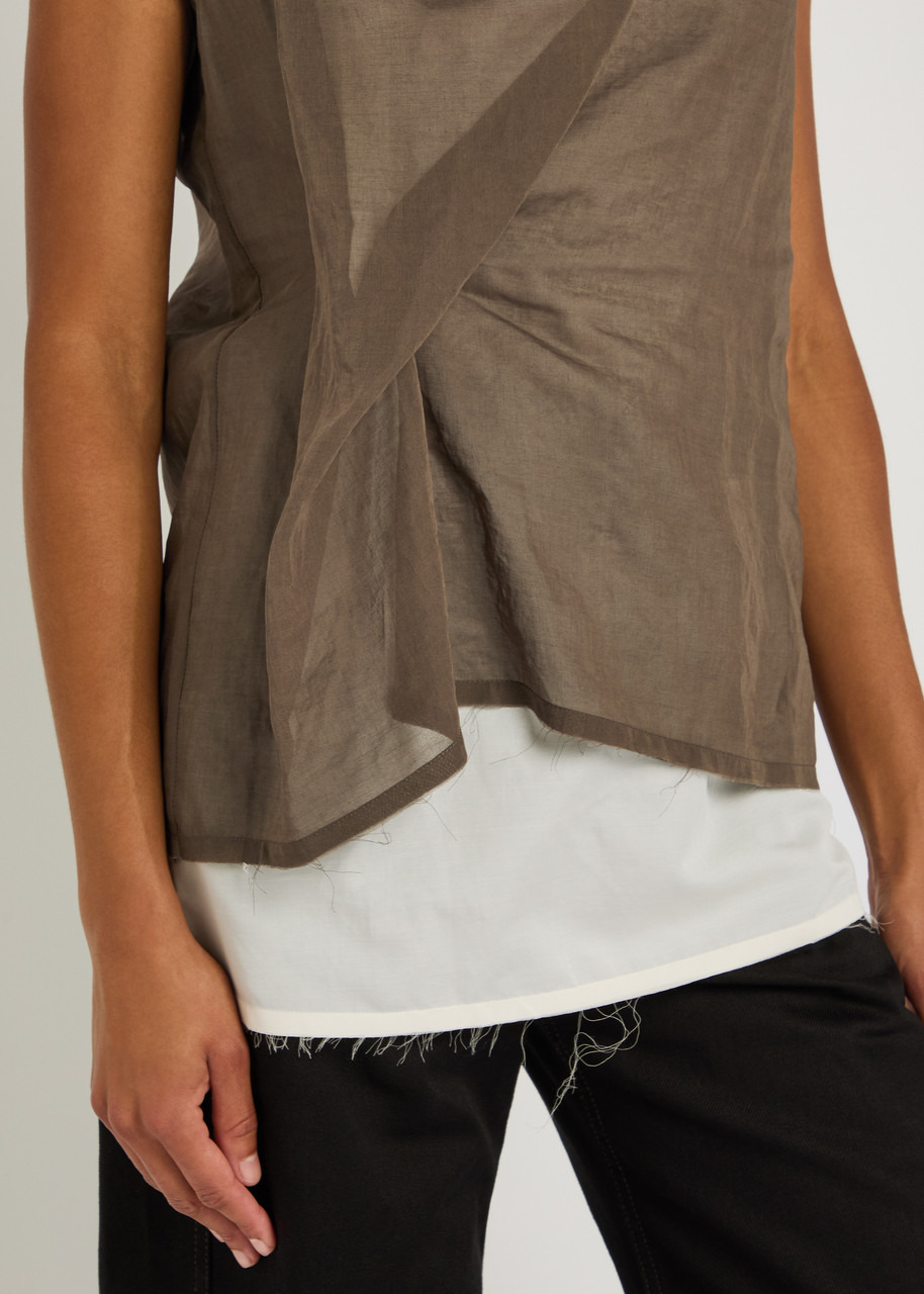 The Row Inawa Gathered Cotton-organza top - 5