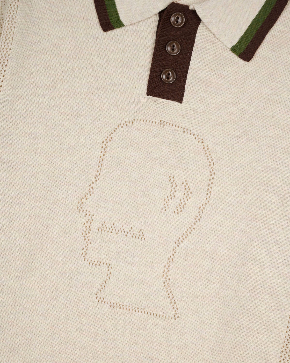 Logo Head Pointelle Polo - Natural - 3