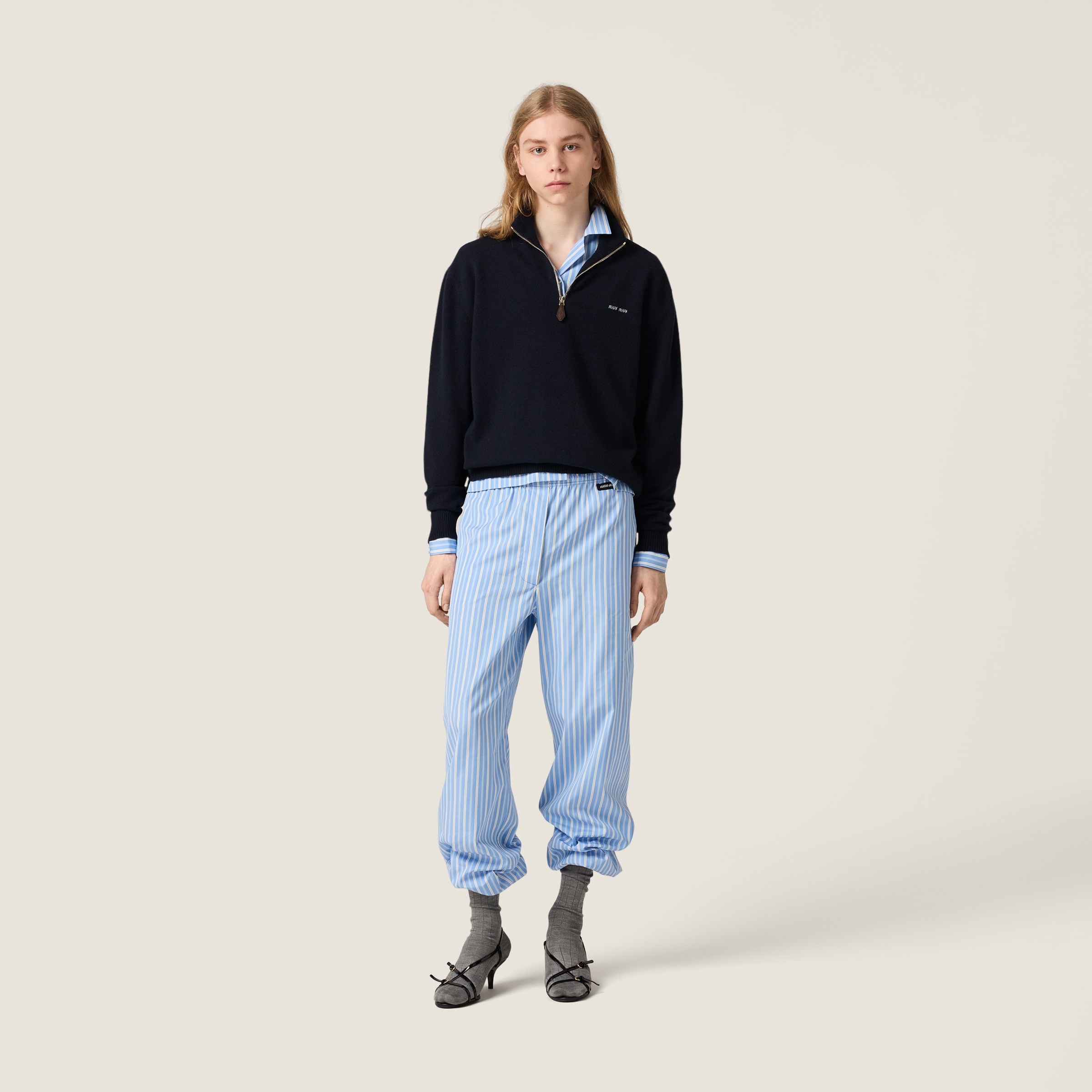 Striped poplin pajama pants - 2
