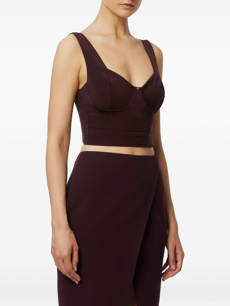 ELISABETTA FRANCHI topstitching tulle top outlook