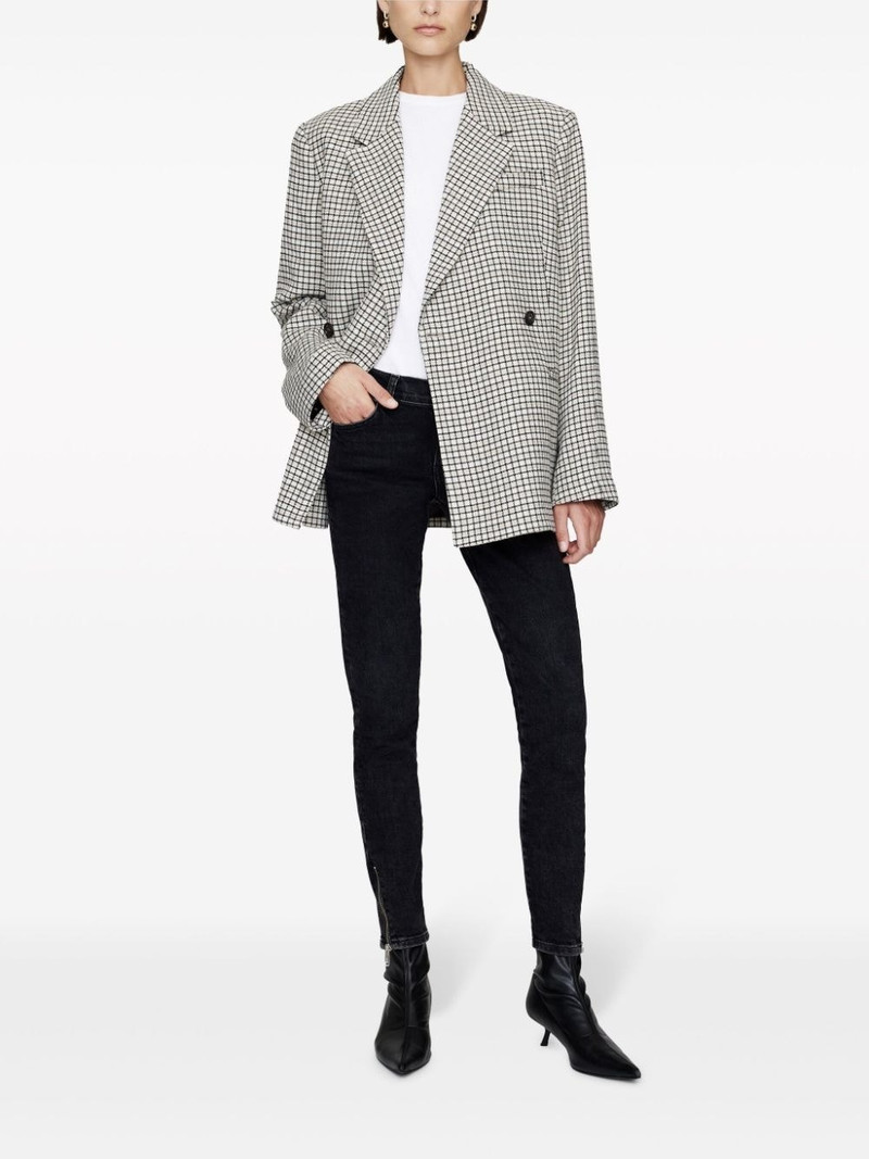 ANINE BING Kaia check-pattern blazer outlook
